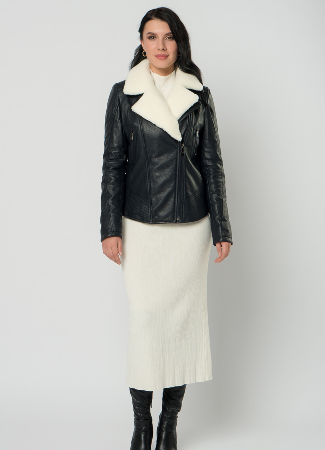 фото Куртка из натуральной кожи с мехом модель № 62294