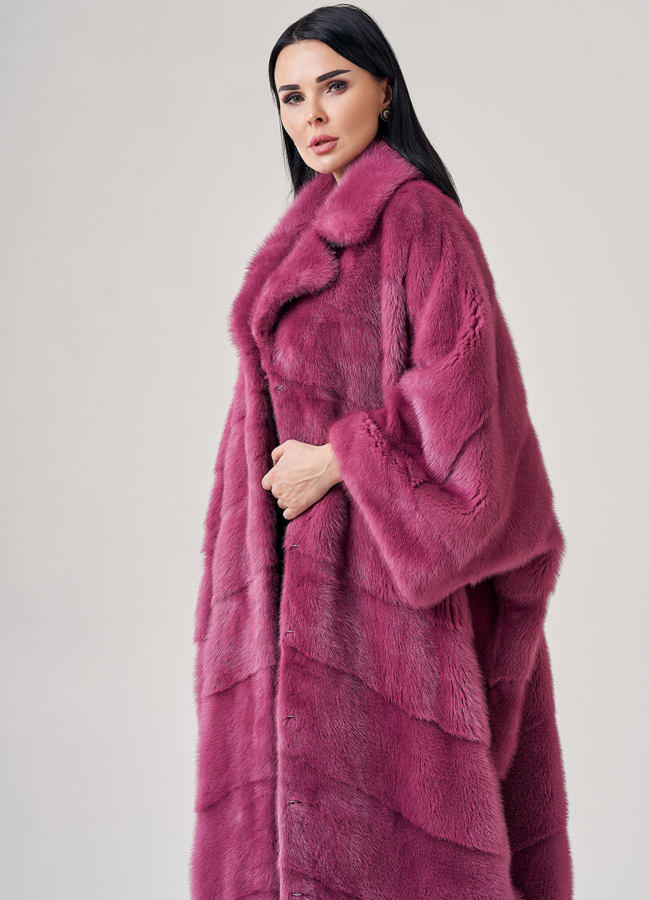 Шуба из норки с английским воротником  модель № 23818 универмаг малина
