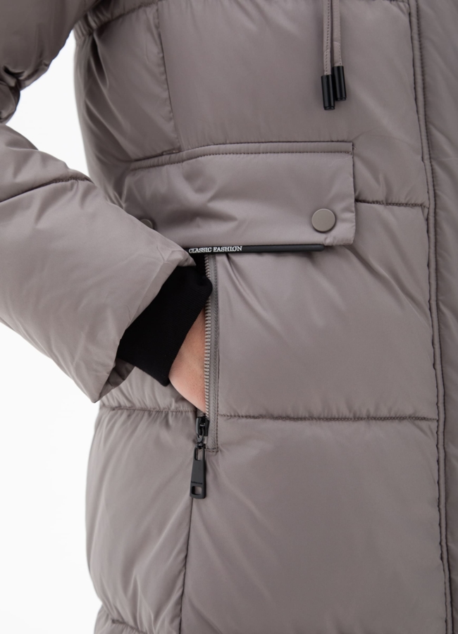 Пуховик женский с капюшоном  модель № 25511 универмаг малина