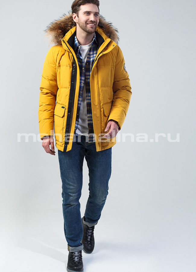 Пуховик мужской на биопухе модель № КМ-41 универмаг малина