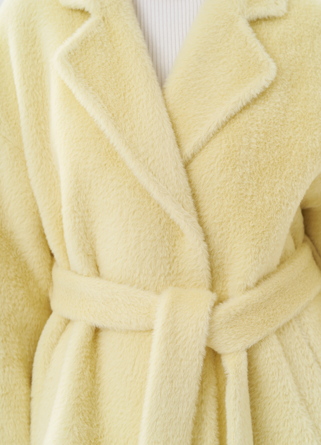 Укороченное пальто под пояс модель № 26784 универмаг малина