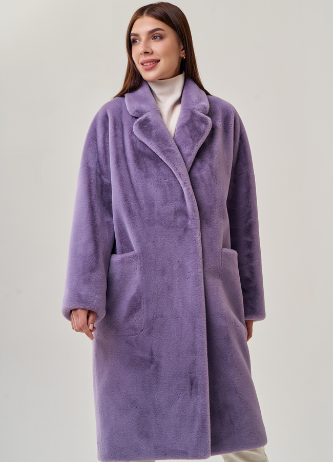 Женское пальто из искусственного меха модель № 23184 универмаг малина