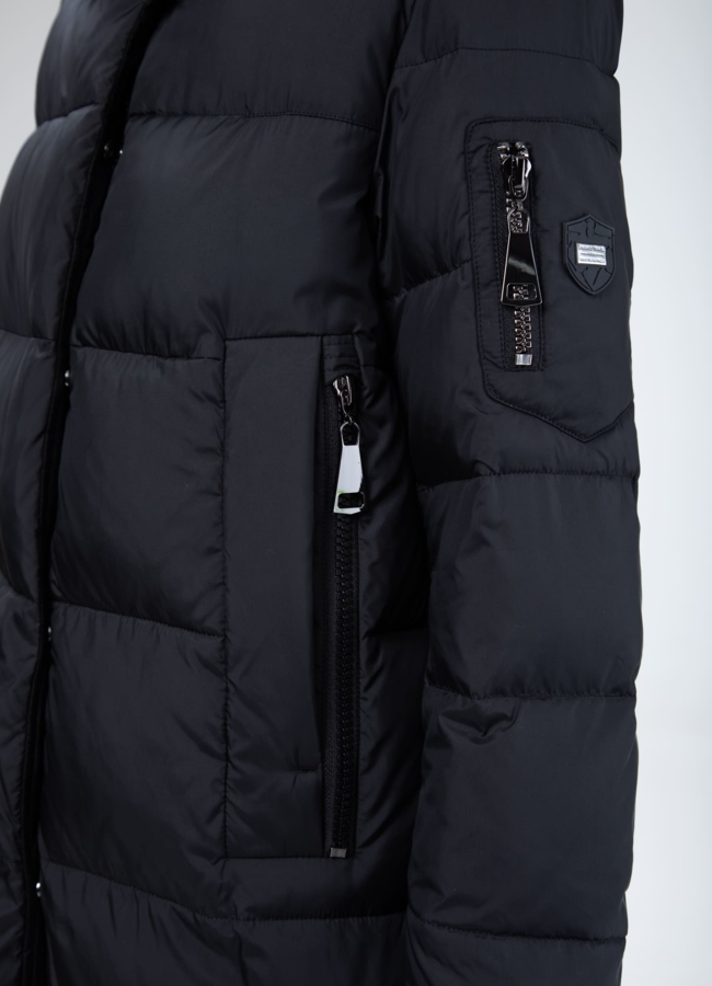 Женский пуховик с капюшоном  модель № 25796 универмаг малина