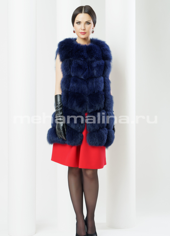 фото Меховой жилет из песца модель № M-92