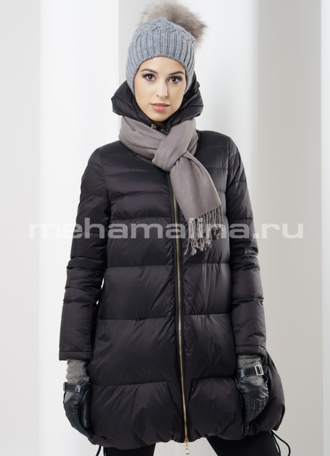 Пуховик женский модель № П-73 меха малина