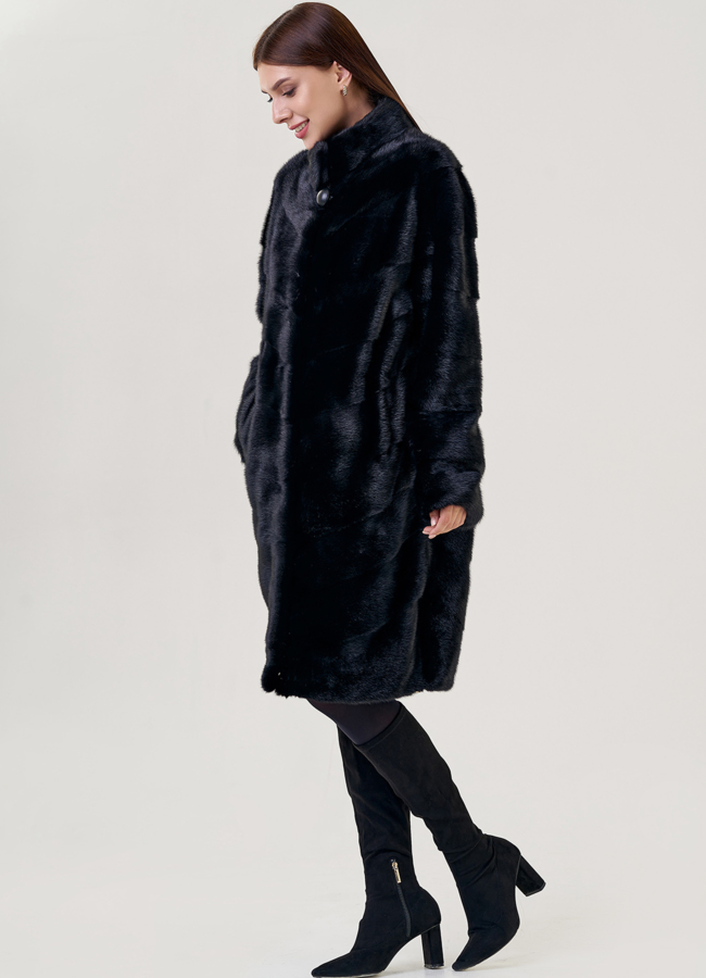 Шуба баллон со стойкой модель № 23117 универмаг малина