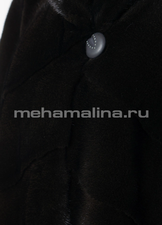 Норковая шуба с капюшоном модель № S-747 универмаг малина