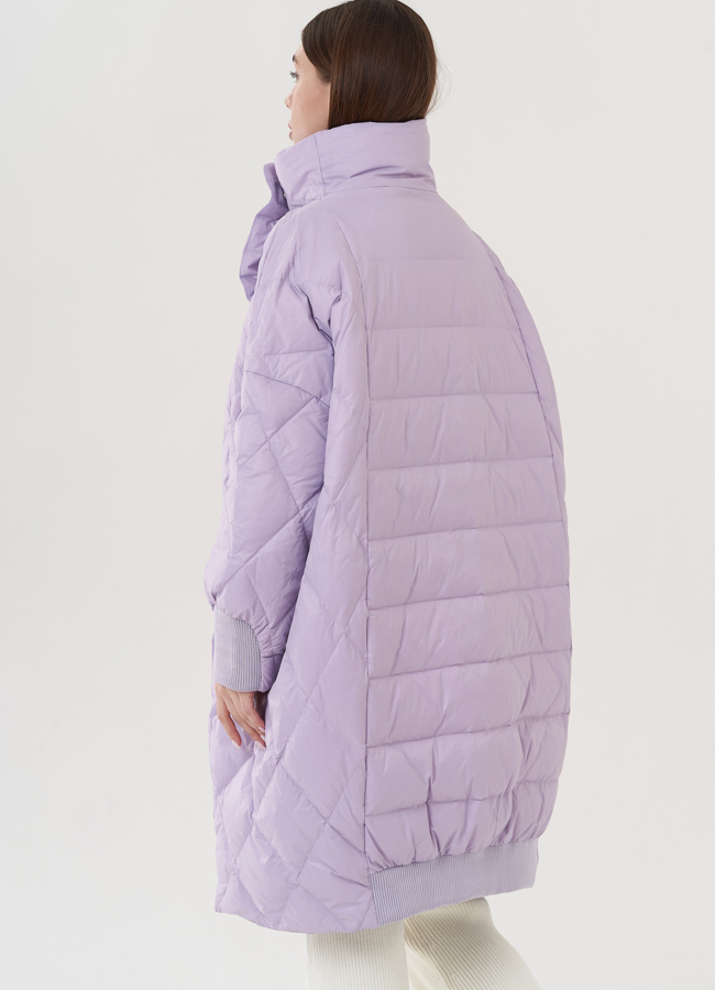 Женский пуховик оверсайз  модель № 25959 универмаг малина