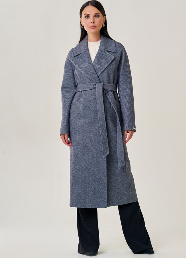 Женское пальто с английским воротником модель № 22945 в рассрочку