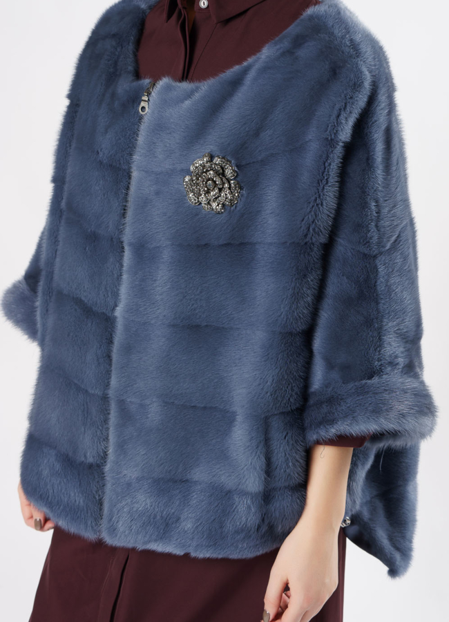 Куртка из норки трансформер модель № S-870 универмаг малина