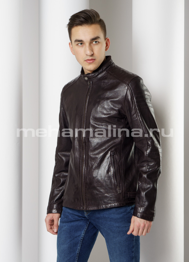 Кожаная мото куртка  модель № Chester универмаг малина