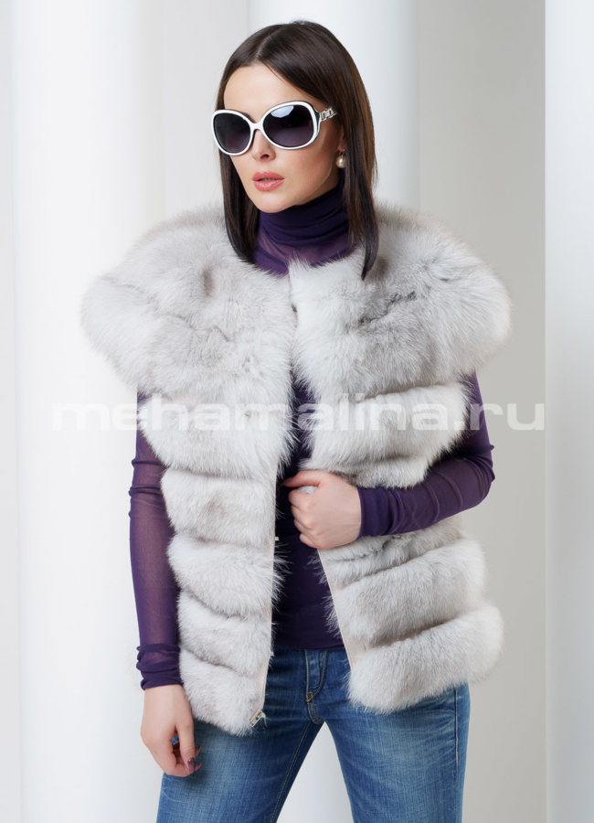 Жилет из песца модель № M-133 универмаг малина