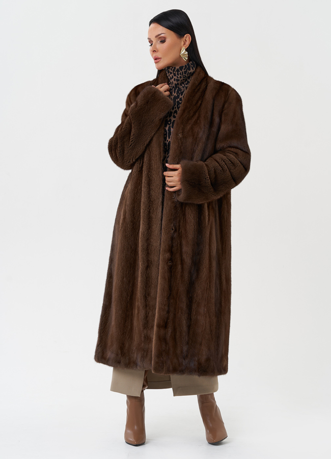 Шуба из меха скандинавской норки модель № 28632 универмаг малина