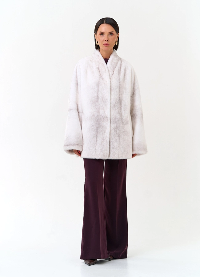 Женское пальто из эко меха модель № 33986 в кредит