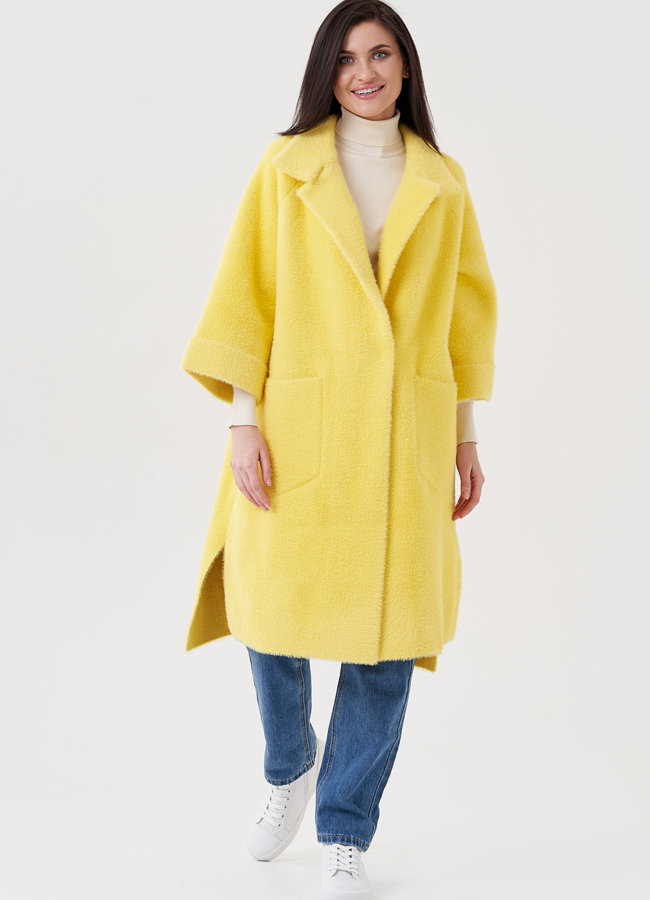 Кардиган свободного кроя желтого цвета модель № 76522 универмаг малина