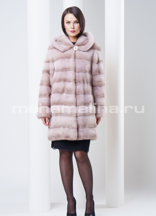 Шуба норка со съемным рукавом модель № S-292 универмаг малина