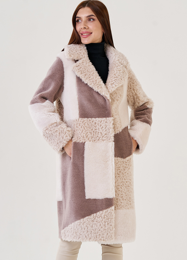 Женское пальто из искусственного меха  модель № 23441 универмаг малина