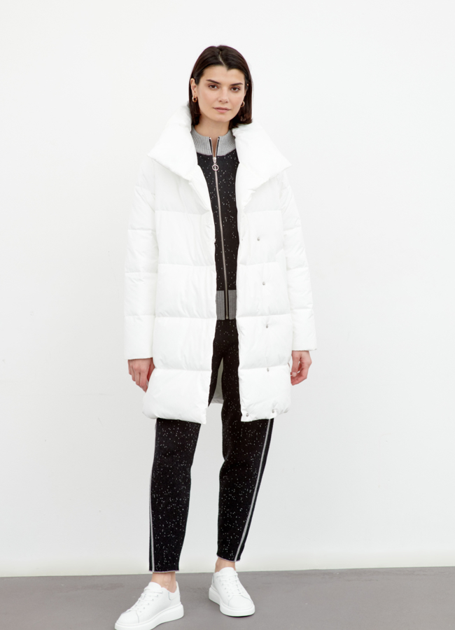 фото Белый пуховик модель № 79155