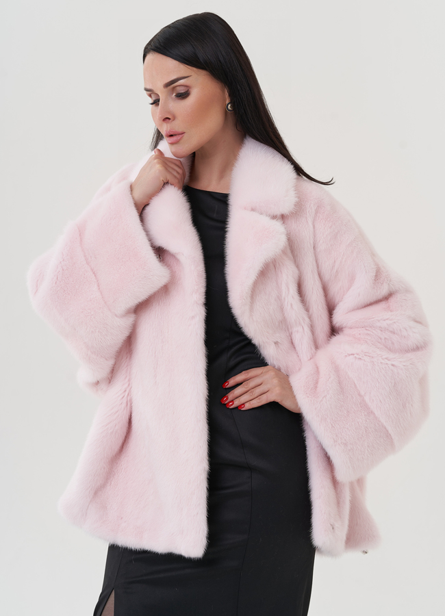 Женская норковая шуба с английским воротником  модель № 25276 в кредит