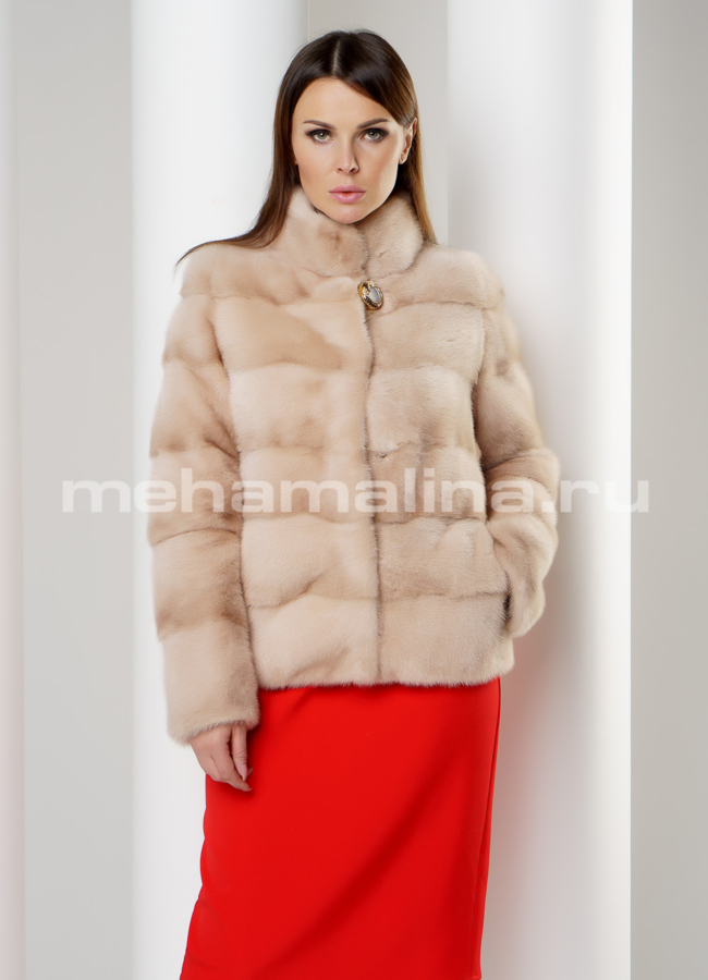 Шуба короткая из норки модель № S-597 универмаг малина