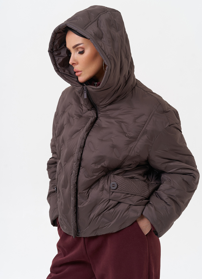 Женская куртка с капюшоном  модель № 29888 в рассрочку