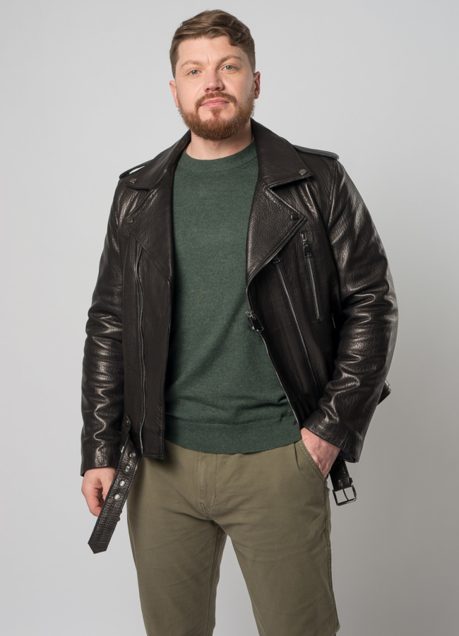 Мужская куртка из натуральной кожи модель № Е-49 универмаг малина