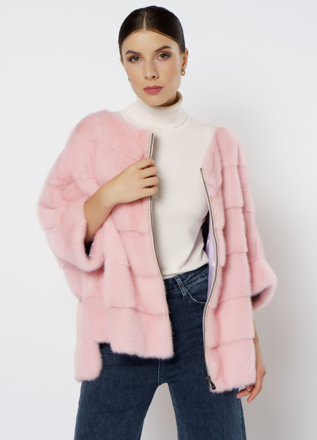 Свитер из норки на молнии модель № 1209 универмаг малина