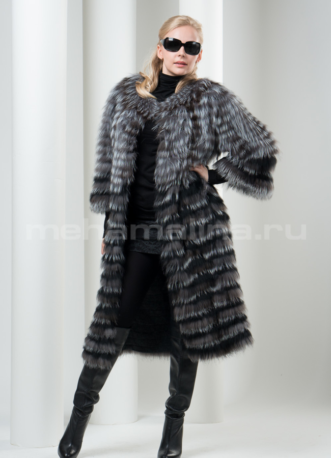 Меховое пальто из чернобурки модель № М-24 в рассрочку