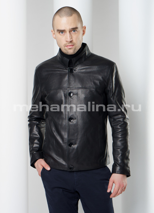 Куртка на пуговицах модель № KP-212 меха малина