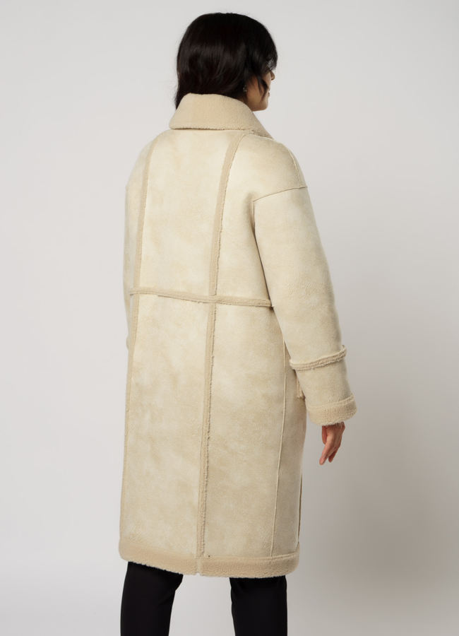 Шуба двусторонняя из эко меха  модель № 49 в кредит