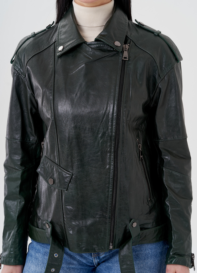 Женская куртка - косуха из натуральной кожи модель № 24087 универмаг малина