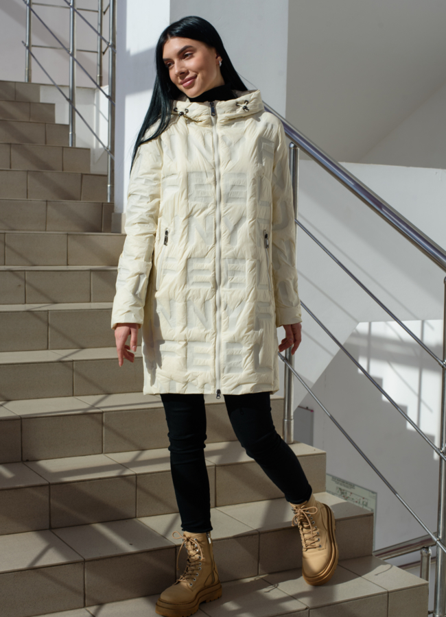 фото Женское полупальто с капюшоном  модель № 22530