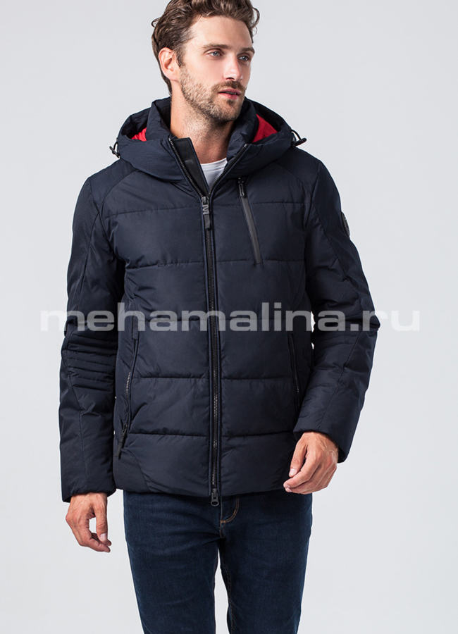 Пуховик зимний на биопухе модель № КМ-44 меха малина