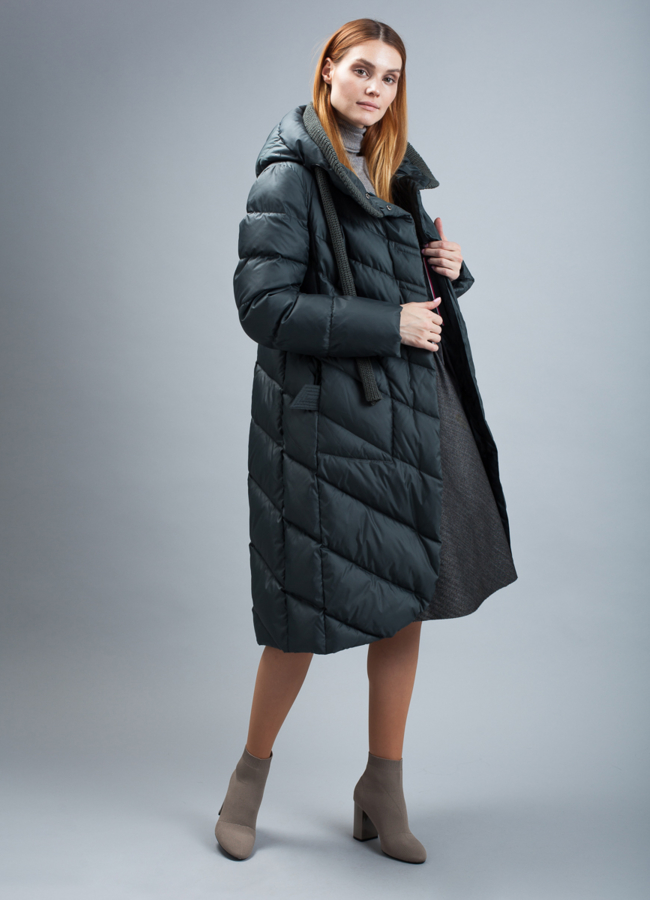 Пуховик женский на биопухе модель № П-310 универмаг малина