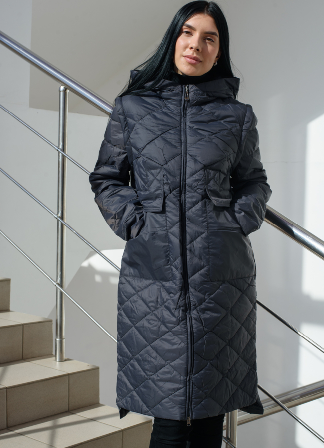 фото Женский плащ с капюшоном  модель № 22582