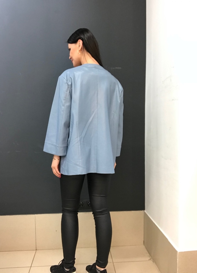 фото Куртка из эко кожи в черном цвете модель № 1701