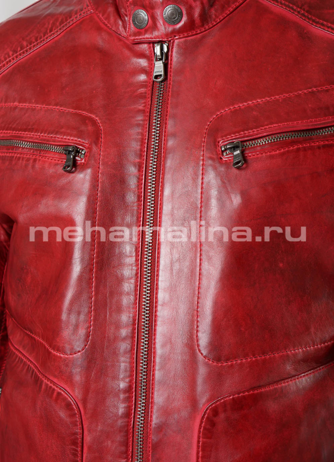 Куртка из натуральной кожи  модель № KP-222 универмаг малина