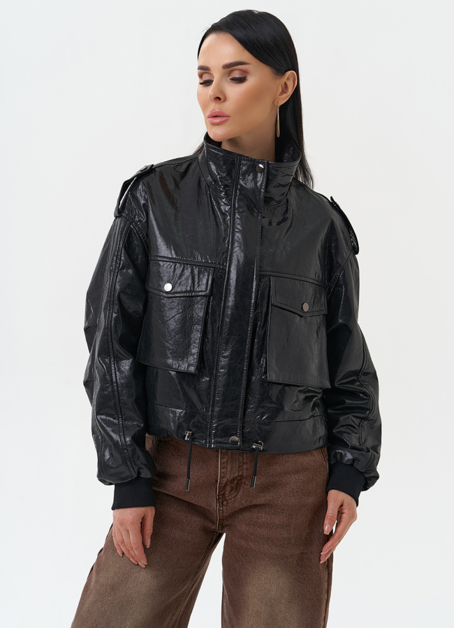 Женская куртка бомбер из натуральной кожи модель № 30096 универмаг малина