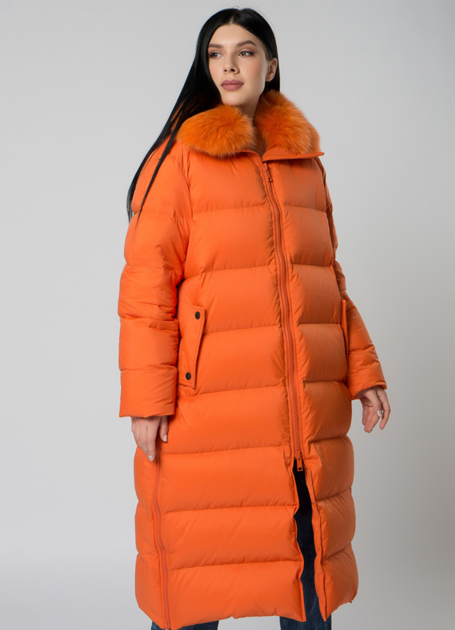 Пуховик женский с мехом  модель № 22168 в кредит