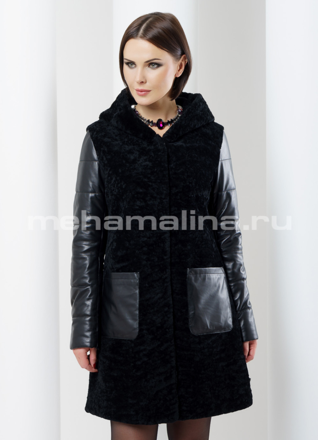 Френч на овчине модель № K-328 меха малина