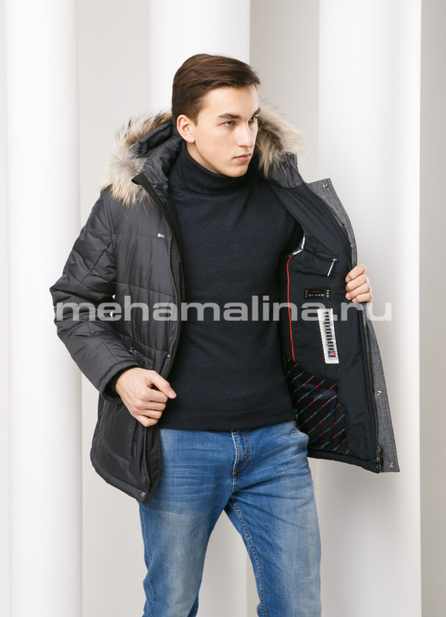 Зимняя куртка на молнии модель № KM-30 универмаг малина