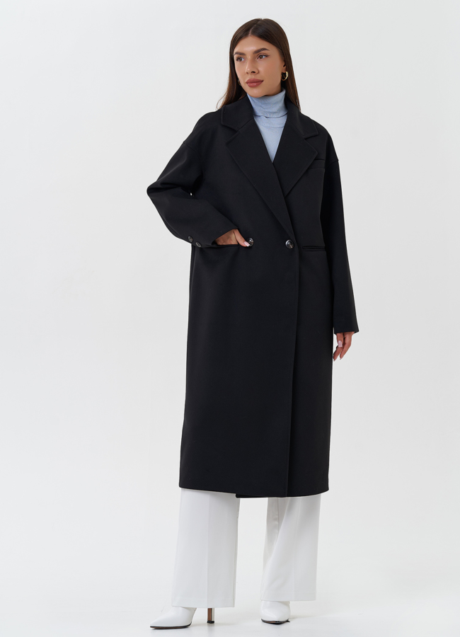 фото Классическое пальто с английским воротником модель № 27677