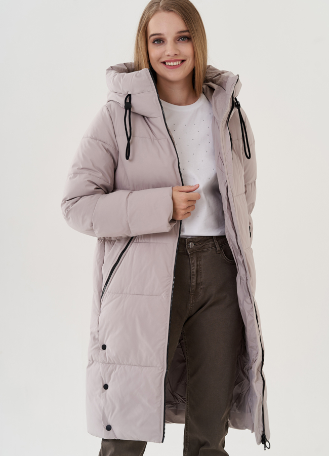 Женский пуховик с капюшоном  модель № 25718 в кредит