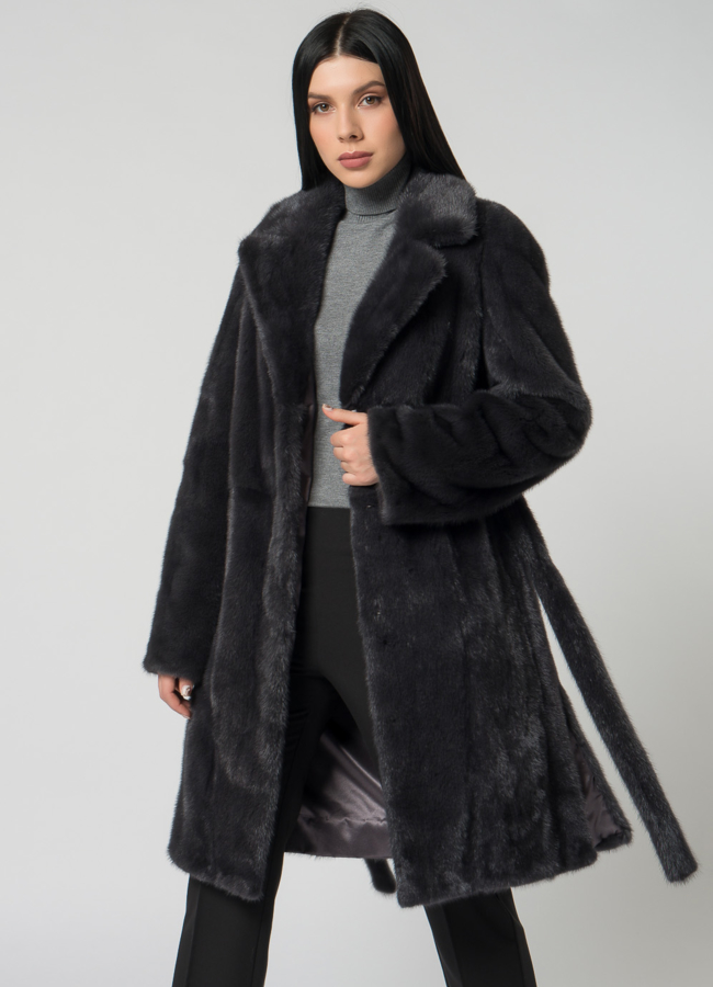 Норковая шуба с английским воротником модель № 1500 универмаг малина