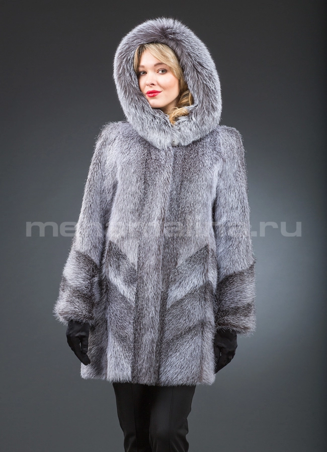 Шуба нутрия модель № S-136 меха малина