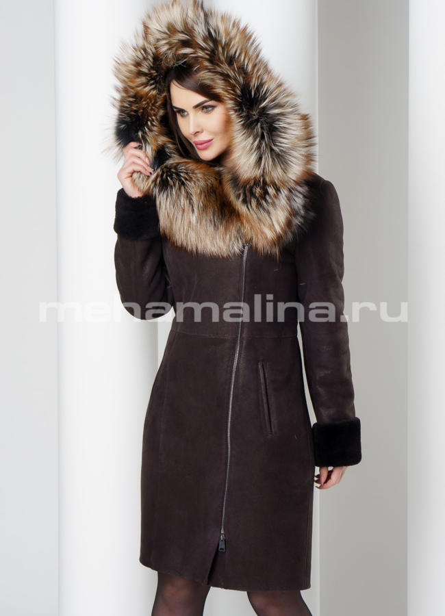 Дубленка с покрытием модель № D-202 универмаг малина