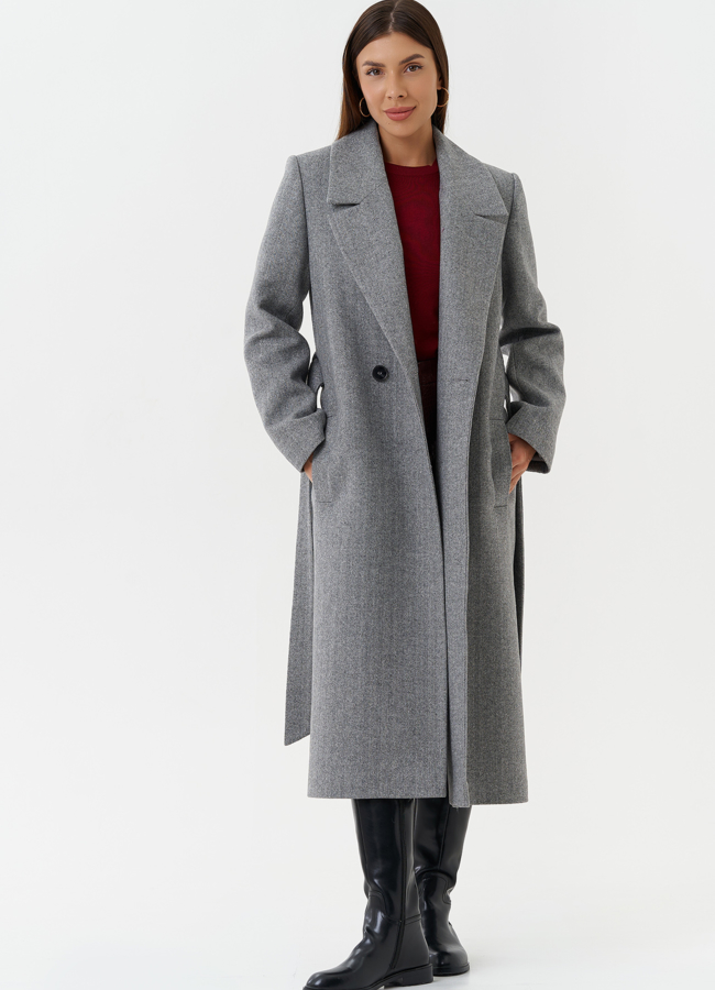 Женское пальто с английским воротником модель № 28082 в кредит