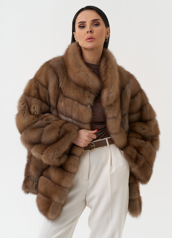 Шуба из куницы с воротником стойка модель № 30477 в рассрочку Шуба из куницы с воротником стойка модель № 30477 в рассрочку