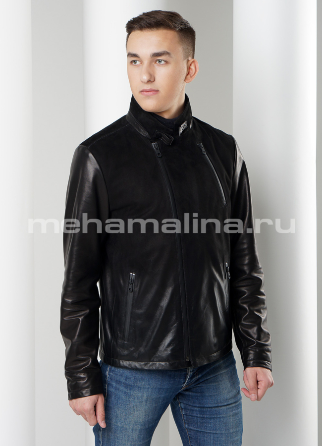 Кожаная куртка модель № KP-186 универмаг малина