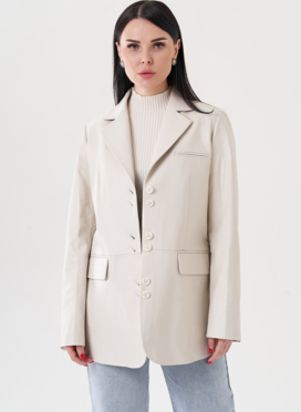 Женский пиджак из натуральной кожи 